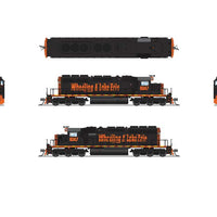 EMD SD40-2 Low Nose - Sound and DCC - Paragon4 -- Wheeling & Lake Erie #6347 (black, orange, Speed Lettering)