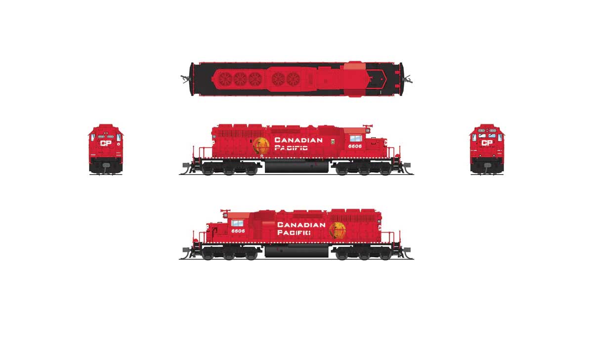 EMD SD40-2 Low Nose - Standard DC - Stealth -- Canadian Pacific #6610 (red, white, Golden Beaver Logo)-2