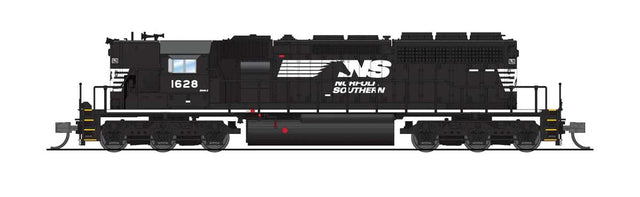 EMD SD40-2 Low Nose - Standard DC - Stealth -- Norfolk Southern #1628 (black, white, Horse Head Logo)-1