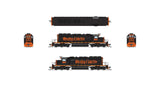 EMD SD40-2 Low Nose - Standard DC - Stealth -- Wheeling & Lake Erie #6347 (black, orange, Speed Lettering)-2