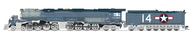 4-8-8-4 Big Boy - Sound & DCC - Paragon4 -- US Navy #14 (Fantasy Scheme, gray, red, white, blue)