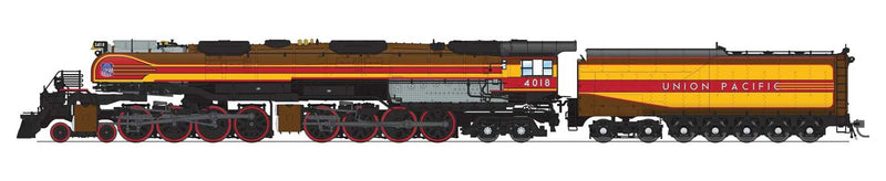 4-8-8-4 Big Boy - Standard DC - Stealth -- Union Pacific #4018 (Fantasy 49er Scheme, yellow, red, brown)