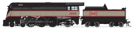 Streamlined 4-6-2 Pacific - Standard DC - Stealth -- Chicago & Eastern Illinois #1008 (Fantasy Dixie Flagler, black, gray, red)