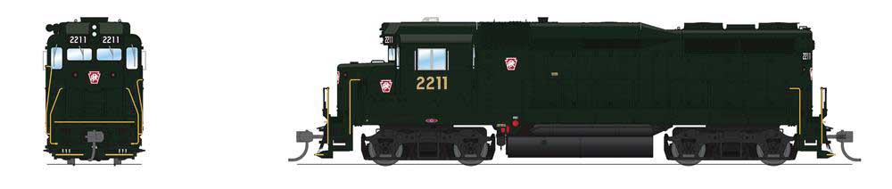 EMD GP30 Low Nose - Standard DC - Stealth -- Pennsylvania Railroad #2211 (Brunswick Green, small red Keystone)