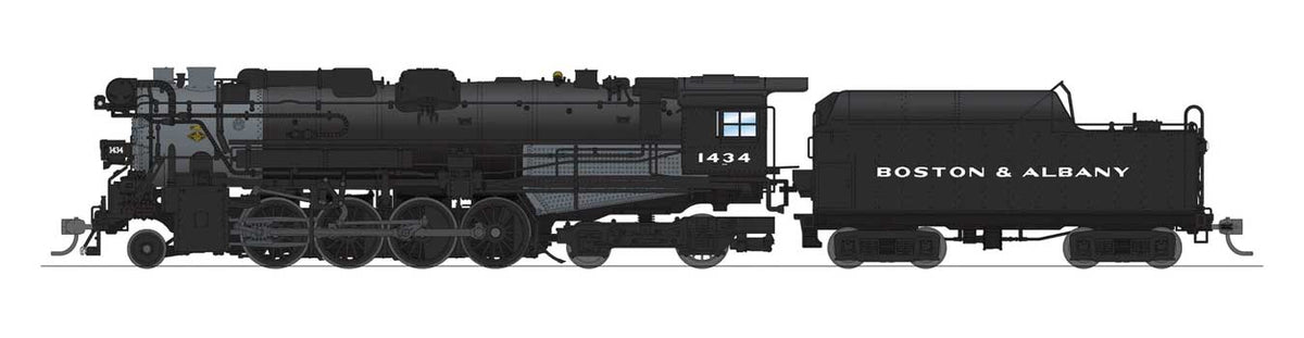 Class A1b Lima 2-8-4 Berkshire - Sound and DCC - Paragon4 Hybrid -- Boston & Albany #1434 (Early 1940s, black, graphite)-1
