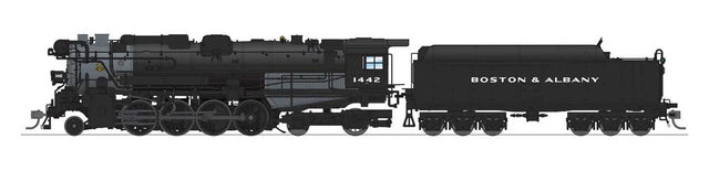 Class A1b Lima 2-8-4 Berkshire - Standard DC - Stealth Hybrid -- Boston & Albany #1442 (Post 1946, black, graphite)-1