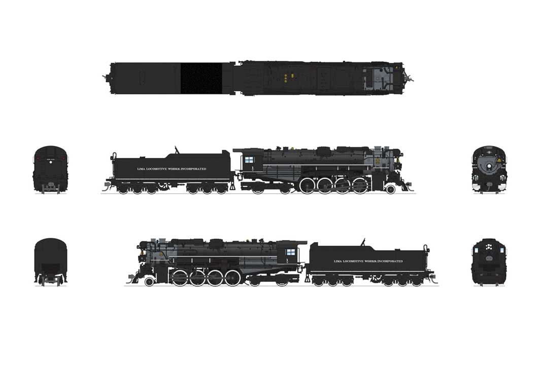 Lima 2-8-4 Berkshire - Sound and DCC - Paragon4 Hybrid -- Lima Locomotive Works #1 (black, graphite)-2