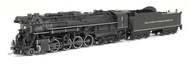 Lima 2-8-4 Berkshire - Standard DC - Stealth Hybrid -- Lima Locomotive Works #1 (black, graphite)-1