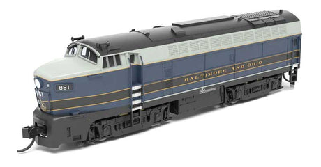 Baldwin RF16 Sharknose Powered A-Unpowered B Set - Standard DC - Stealth -- Baltimore & Ohio #851A, 851X (blue, gray, black)-1
