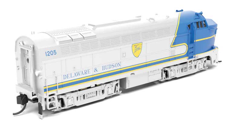 Baldwin RF16A Sharknose - Standard DC - Stealth -- Delaware & Hudson #1205 (silver, blue, yellow)-2