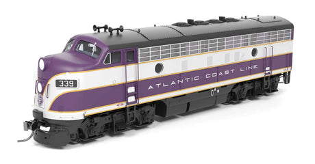 EMD F3 A-Unpowered B Set - Sound and DCC - Paragon4(TM) -- Atlantic Coast Line #339, 339B (purple, wilver, yellow)-1