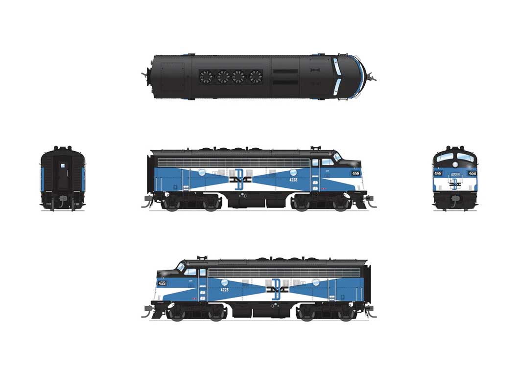 EMD F3A - Standard DC - Stealth -- Boston & Maine #4228A (McGinnis, blue, white, black)-2