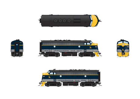 EMD F3A - Sound and DCC - Paragon4(TM) -- South Branch Valley Chesapeake & Ohio #8016 (restored Scheme, blue, gray)-2