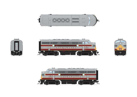 EMD F3A - Sound and DCC - Paragon4(TM) -- Delaware, Lackawanna & Western #664 (2020s Steamtown Version, gray, maroon)-2
