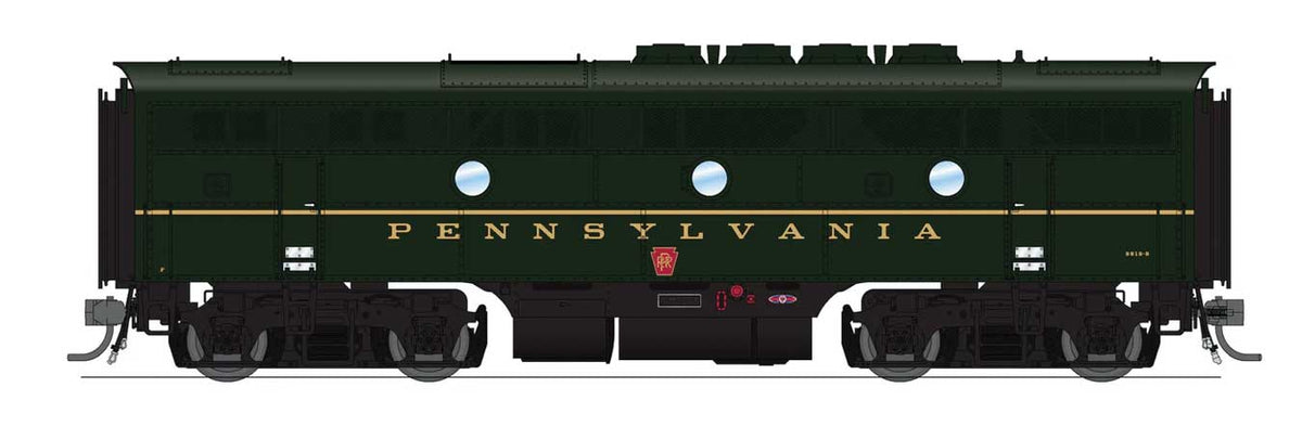 EMD F3 A-Unpowered B Set - Standard DC - Stealth -- Pannsylvania Railroad #9510A, 9510B (Single Stripe, Brunswick Green)-2