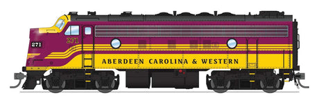 EMD F7A - Sound and DCC - Paragon4(TM) -- Aberdeen, Carolina & Western ACWR #271 (magenta, yellow)-1