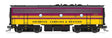EMD F7B - Standard DC - Stealth -- Aberdeen, Carolina & Western ACWR #276 (magenta, yellow)-1
