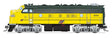 EMD F7B - Standard DC - Stealth -- Chicago & North Western #403 (executive Scheme, yellow, green, silver)-1