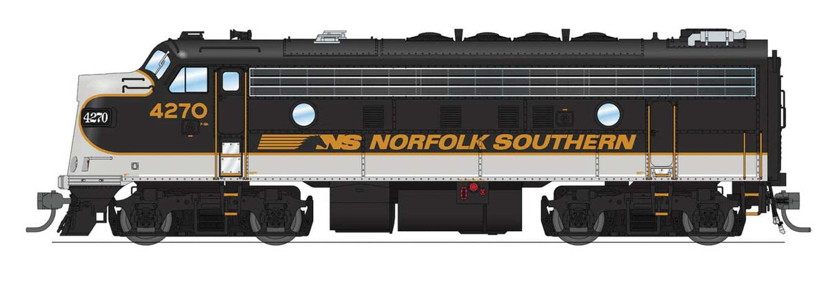 EMD F7 A-Unpowered B Set - Sound and DCC - Paragon4(TM) -- Norfolk Southern #4270, 4275 (Tuxedo, black, white, gold)-1