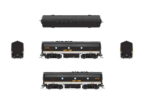 EMD F7 A-Unpowered B Set - Sound and DCC - Paragon4(TM) -- Norfolk Southern #4270, 4275 (Tuxedo, black, white, gold)-4