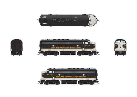 EMD F7A - Sound and DCC - Paragon4(TM) -- Norfolk Southern #4271 (Tuxedo, black, white, gold)-2