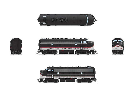 EMD F7A - Standard DC - Stealth -- Reading & Northern #270 (2020s Excursion Scheme, black, white, red)-2
