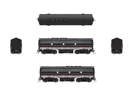 EMD F7B - Standard DC - Stealth -- Reading & Northern #275 (2020s Excursion Scheme, black, white, red)-2