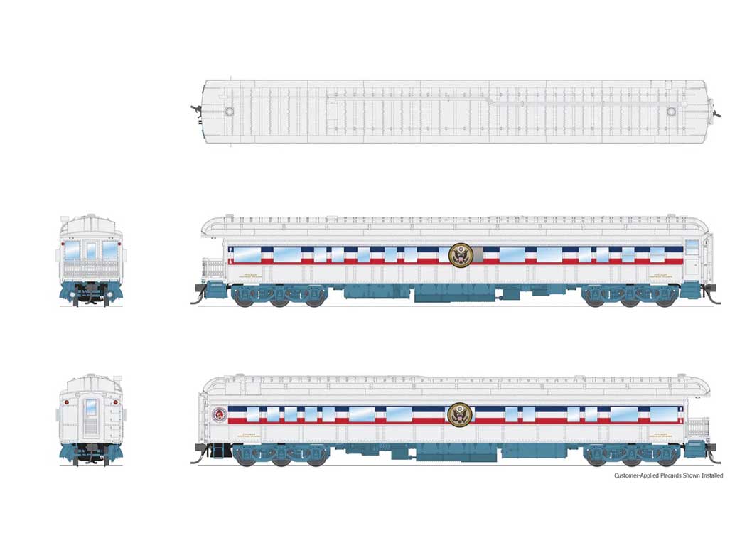 Heavyweight Business Car Observation - Ready to Run -- American Freedom Train (1947 Scheme, white, red, blue, gold)-2