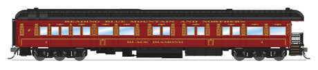 Heavyweight Business Car Observation - Ready to Run -- Reading, Blue Mountain & Northern #1 Black Diamond (Tuscan, black)-1