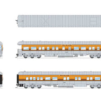 Heavyweight Business Car Observation - Ready to Run -- Denver & Rio Grande Western #107 (4-Stripe, silver, Aspen Gold, black)