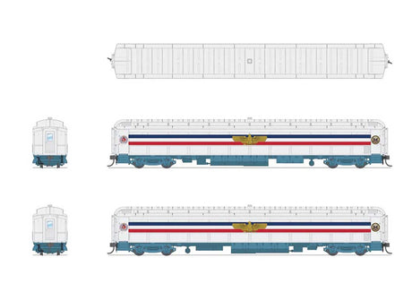 80' PRR P70 Coach - Ready to Run -- American Freedom Train (1947 Scheme, white, red, blue, gold Eagle)-2