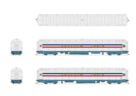 80' PRR P70 Coach - Ready to Run -- American Freedom Train (1947 Scheme, white, red, blue, gold Freedom Train)-2