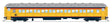 80' PRR P70 Coach - Ready to Run -- Chessie Steam Special (yellow, blue, vermillion, silver)-1
