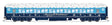 80' PRR P70 Coach - Ready to Run -- Christmas (blue, white)-1