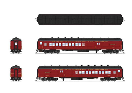 Heavyweight Coach-Baggage-Combine - Ready to Run -- Reading, Blue Mountain & Northern #1254 (Tuscan, black)-2