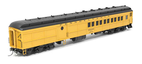 Heavyweight Coach-Baggage-Combine - Ready to Run -- Pennsylvania Railroad #492048 (MOW yellow, black)
