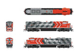 EMD SD70ACe - Standard DC - Stealth Series -- Ferromex #4068 (2020s Stripe Scheme, gray, red, white)-2