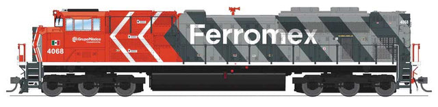 EMD SD70ACe - Standard DC - Stealth Series -- Ferromex #4079 (2020s Stripe Scheme, gray, red, white)-1