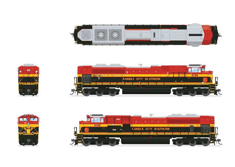 EMD SD70ACe - Sound, DCC and Smoke - Paragon4(TM) -- Kansas City Southern #4149 (red, yellow, black)-2
