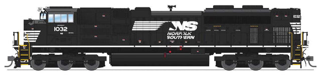 EMD SD70ACe - Standard DC - Stealth Series -- Norfolk Southern #1032 (black, white, Horse Head Logo)-1