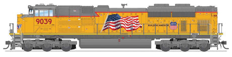 EMD SD70ACe - Standard DC - Stealth Series -- Union Pacific #9054 (Armour Yellow, gray, red, US Flag, Building America Log-1