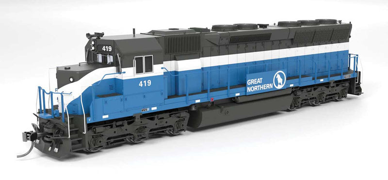 EMD SD45 - Sound and DCC - Paragon4(TM) -- Great Northern #424 (Big Sky Blue, gray, white)-1