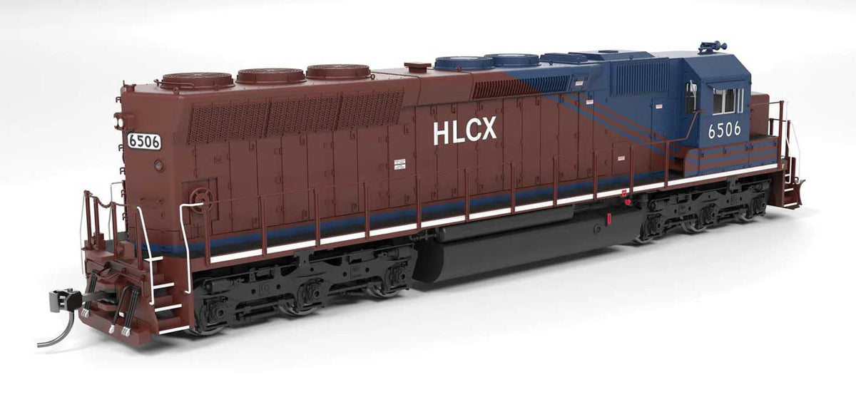 EMD SD45 - Standard DC - Paragon4(TM) -- Helm Leasing HLCX #6513 (maroon, blue)-2
