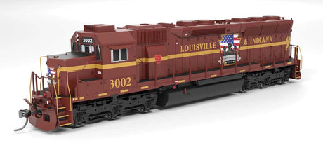 EMD SD45 - Sound and DCC - Paragon4(TM) -- Louisville & Indiana #3002 (Honoring Our Veterans, brown, gold)-1