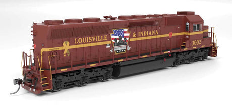 EMD SD45 - Sound and DCC - Paragon4(TM) -- Louisville & Indiana #3002 (Honoring Our Veterans, brown, gold)-2