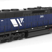 EMD SD45 - Sound and DCC - Paragon4(TM) -- Montana Rail Link #368 (blue, black, white, red, W Logo)