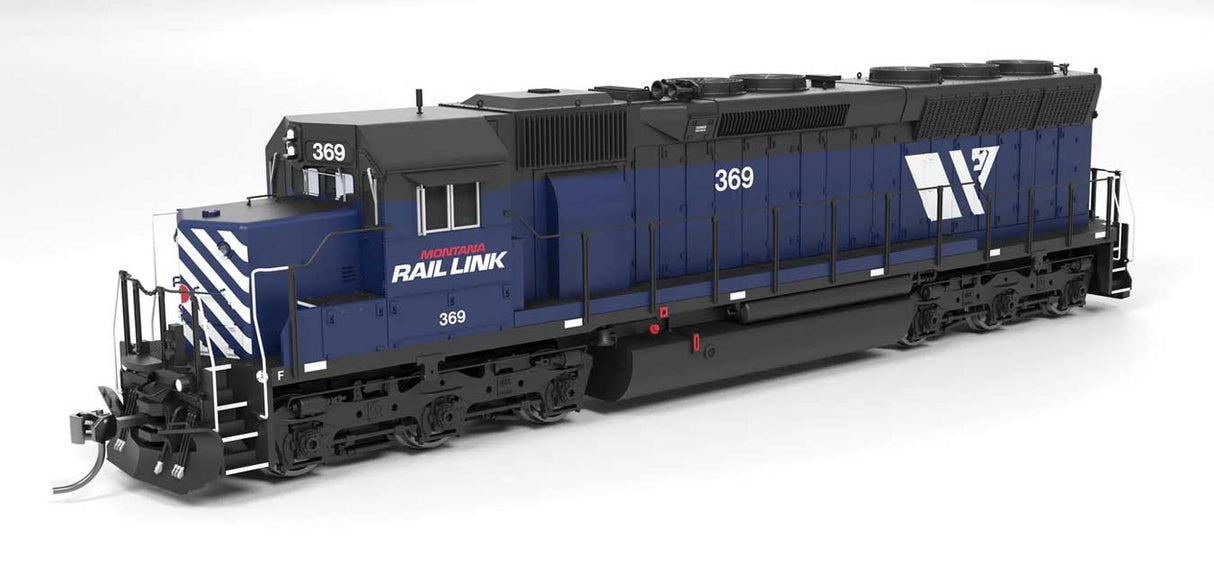 EMD SD45 - Standard DC - Paragon4(TM) -- Montana Rail Link #369 (blue, black, white, red, W Logo)-1
