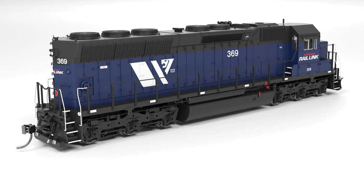 EMD SD45 - Standard DC - Paragon4(TM) -- Montana Rail Link #369 (blue, black, white, red, W Logo)-2
