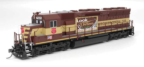 EMD SD45 - Standard DC - Paragon4(TM) -- Wisconsin Central #7525 (maroon, gold, Operation Lifesaver Banner)-1