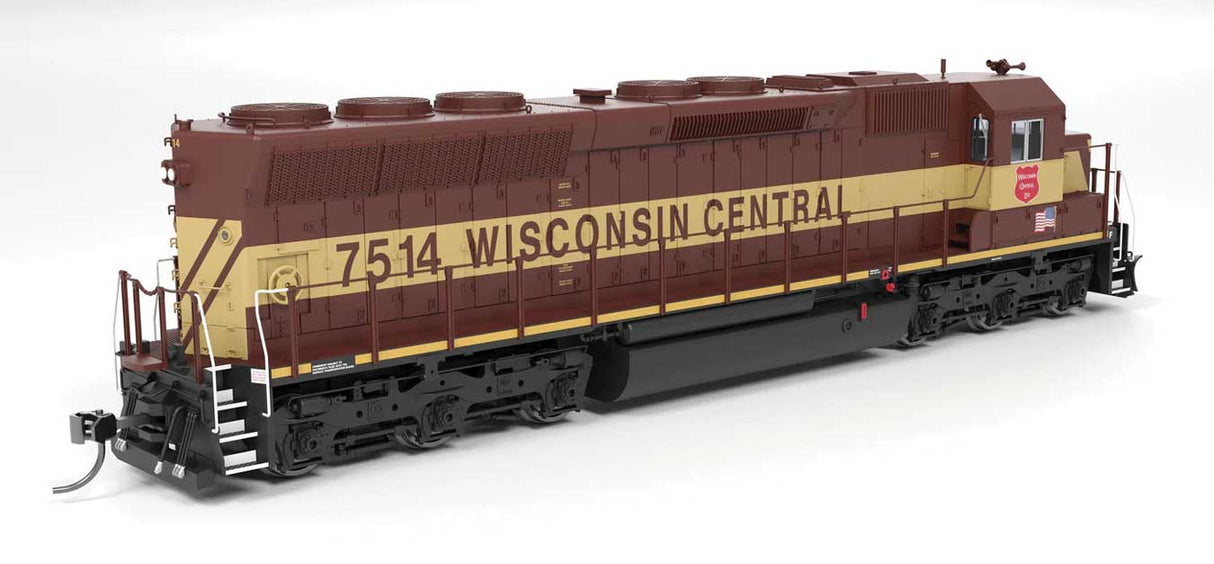 EMD SD45 - Standard DC - Paragon4(TM) -- Wisconsin Central #7522 (maroon, gold)-2